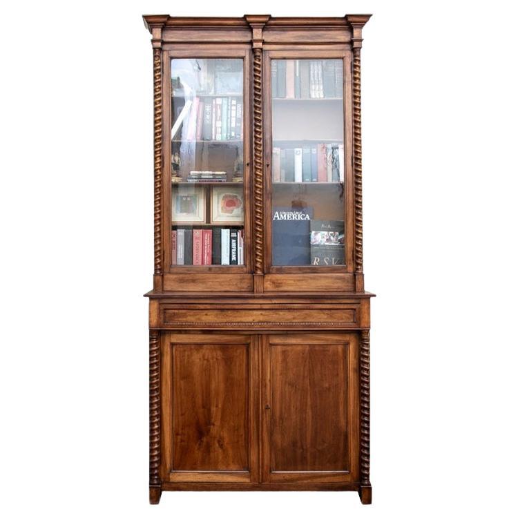 Very Fine 19th C. Louis Philippe Style French Mahogany Bibiotheque