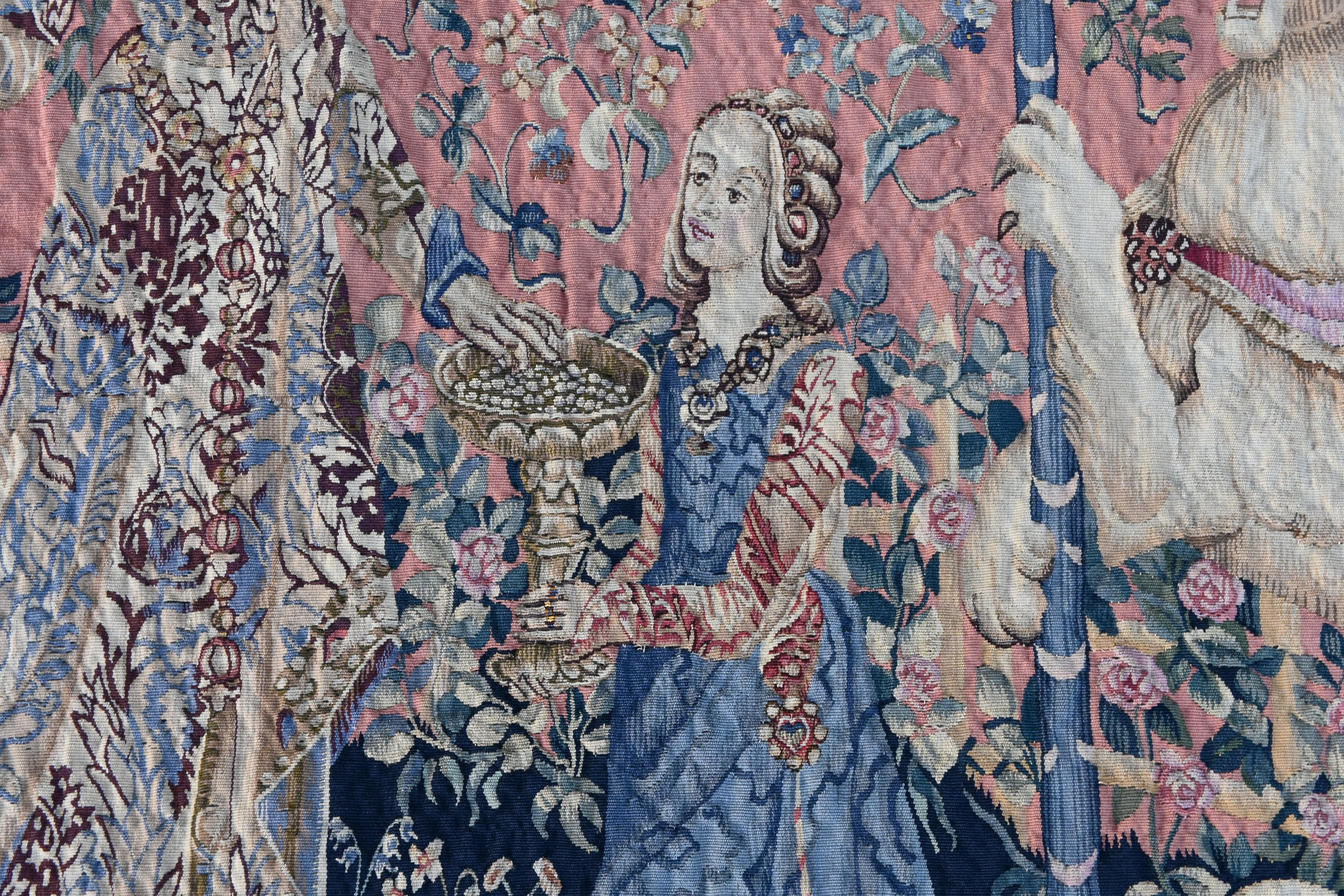 Very Fine 19th Century Aubusson french Tapestry - The Lady with Unicorn  N° 1364 For Sale 4