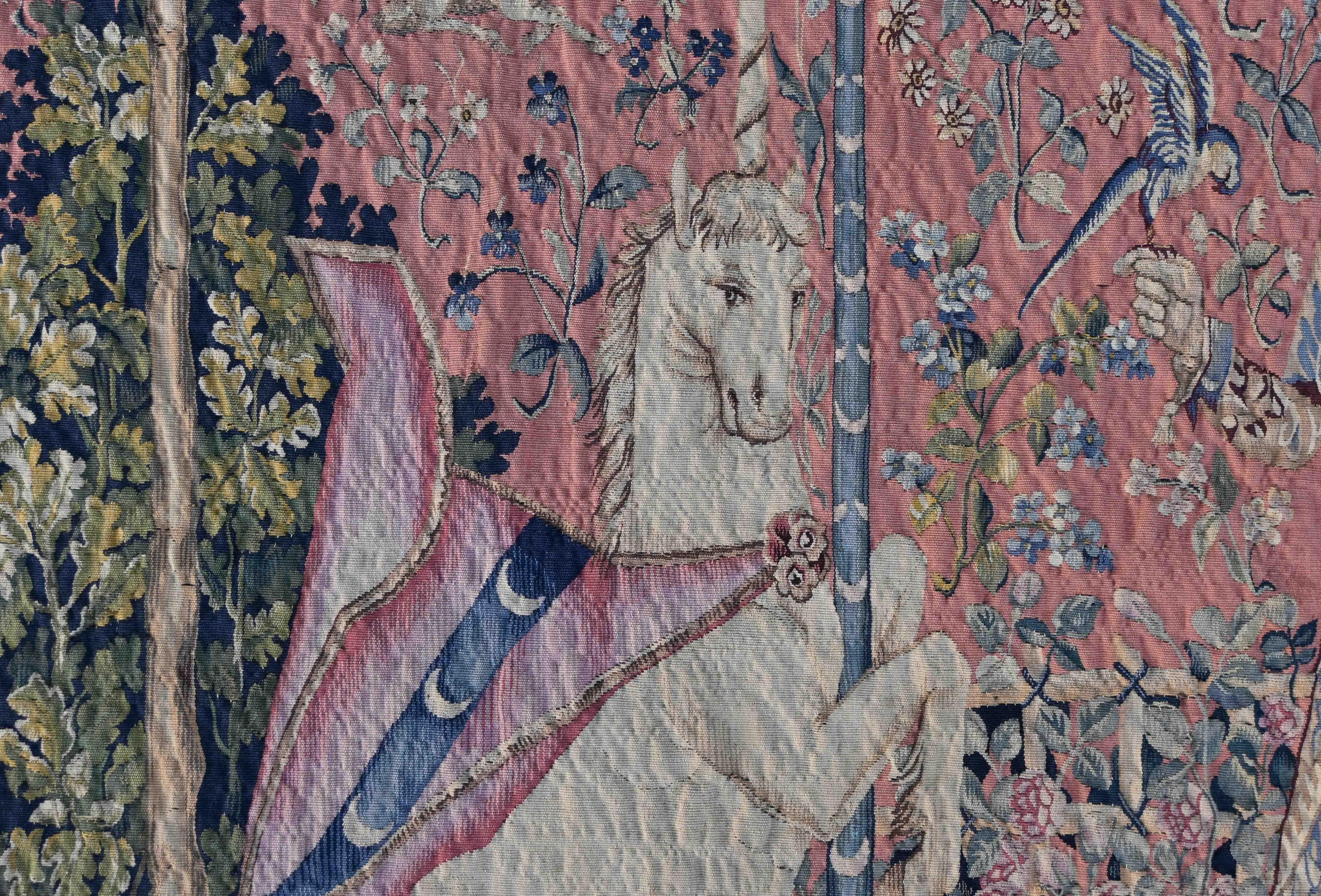 Very Fine 19th Century Aubusson french Tapestry - The Lady with Unicorn  N° 1364 For Sale 7