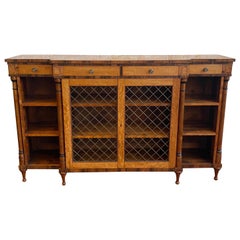 Very Fine 19th Century English Regency Satinwood Bookcase Console