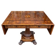 Very Fine 19th Century French Charles X Rosewood and Marquetry Sofa Table