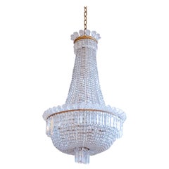 Very Fine 19th Century French Cut Baccarat Style Louis XV Basket Chandelier