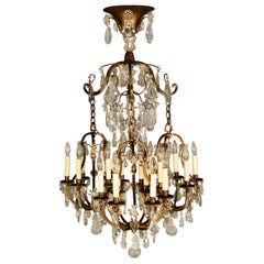 Very Fine 19th Century Gilt Bronze and Crystal Chandelier