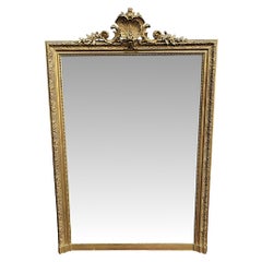 Antique Very Fine 19th Century Giltwood Overmantle or Hall Mirror