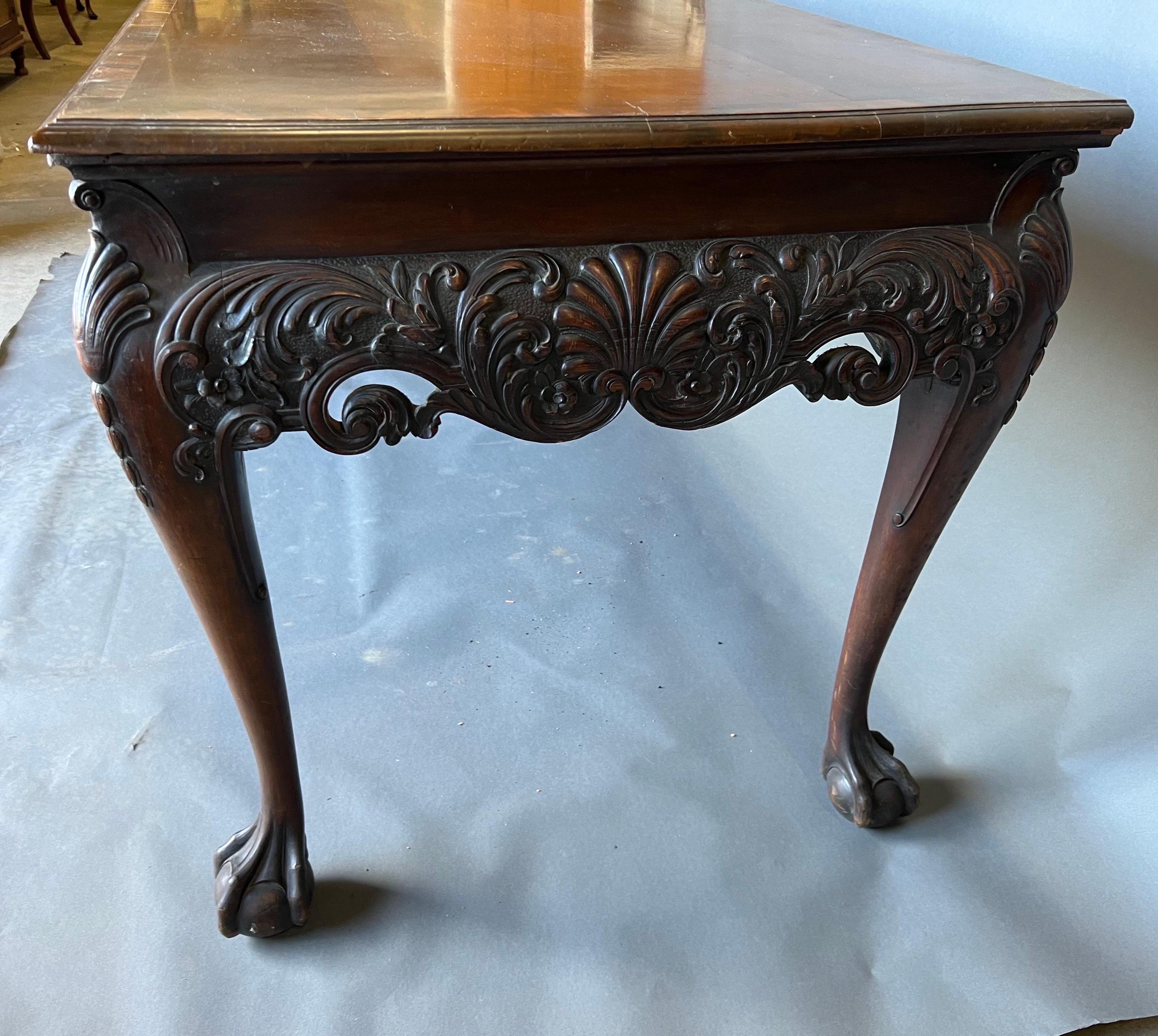Très belle table console en acajou du 19ème siècle estampillée Gillows Bon état - En vente à Charleston, SC