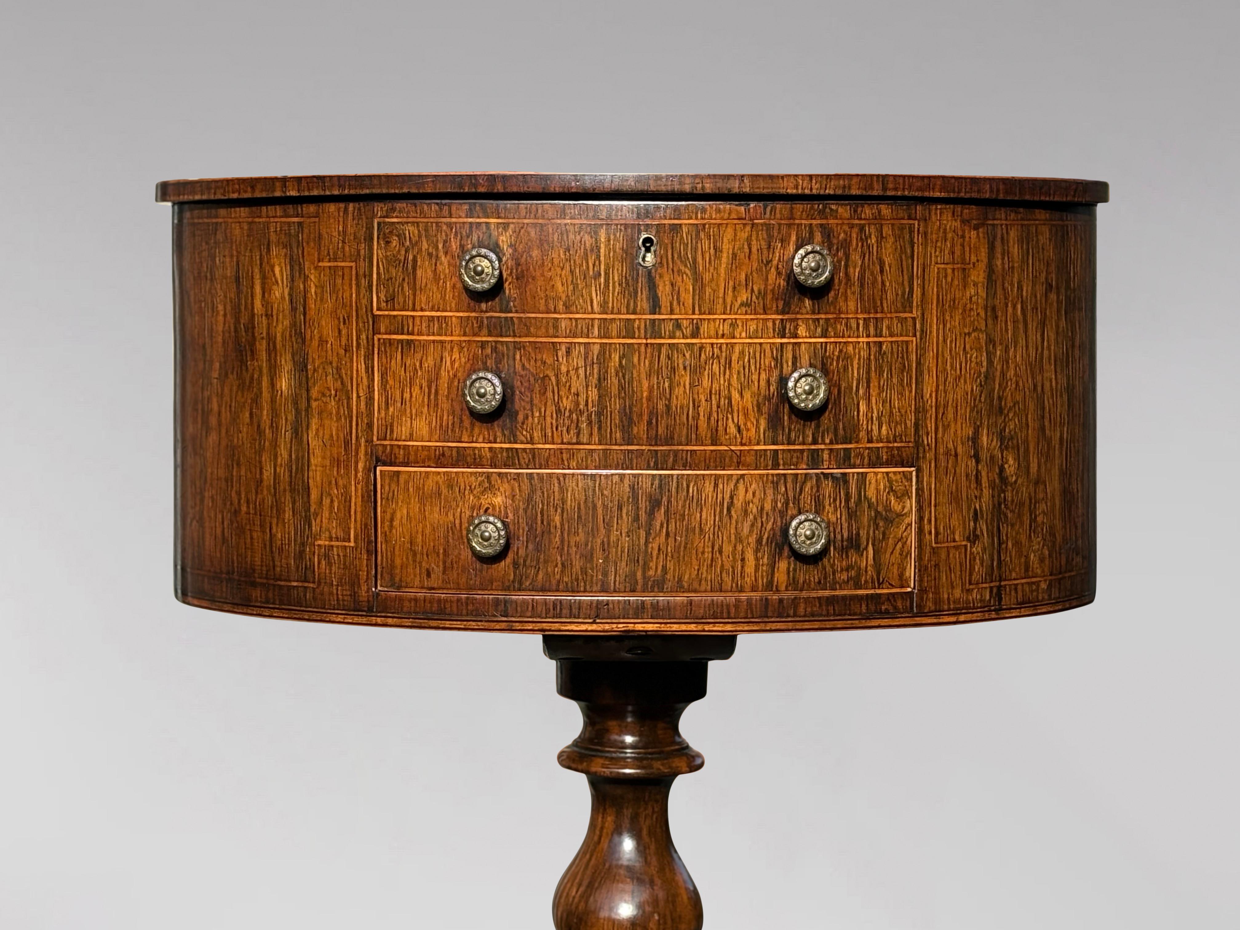 Sehr feiner Rosenholz- und Intarsien-Drehtisch aus der Regency-Zeit des 19. im Angebot 6