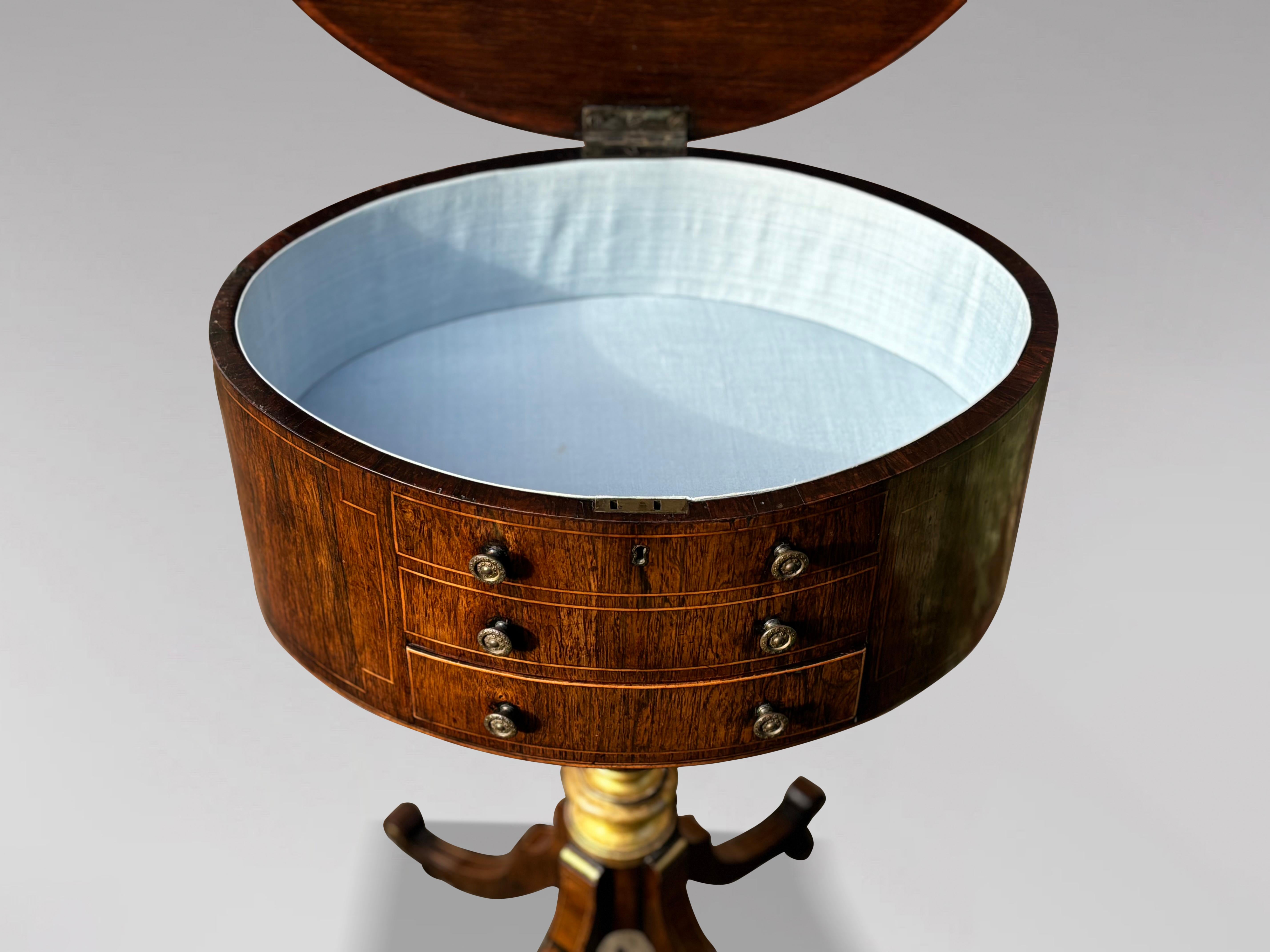 Sehr feiner Rosenholz- und Intarsien-Drehtisch aus der Regency-Zeit des 19. im Angebot 8