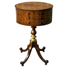 Very Fine 19th Century Regency Period Rosewood & Inlay Revolving Work Table