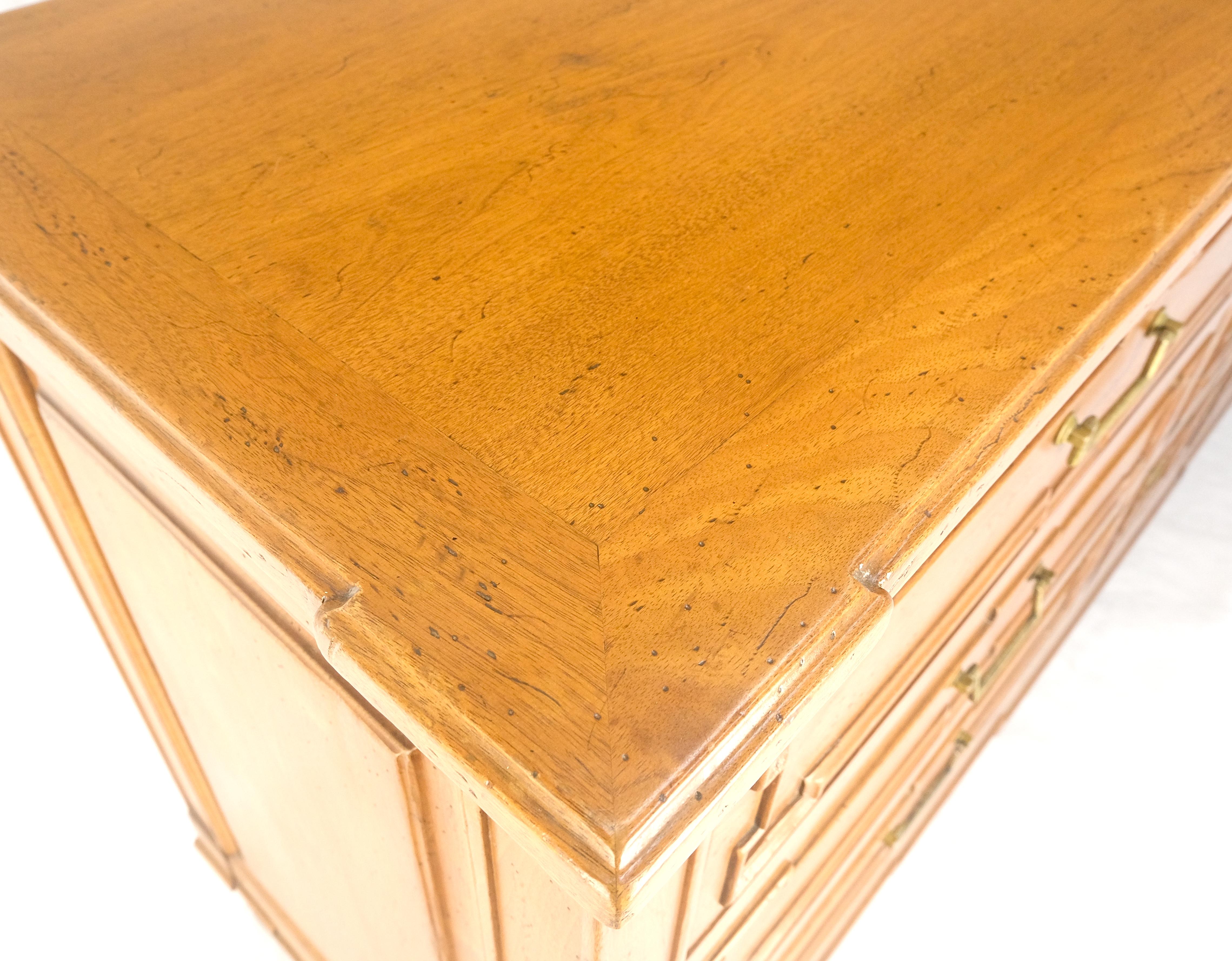 Very Fine 9 Drawers Brass Pulls Carved Walnut 72