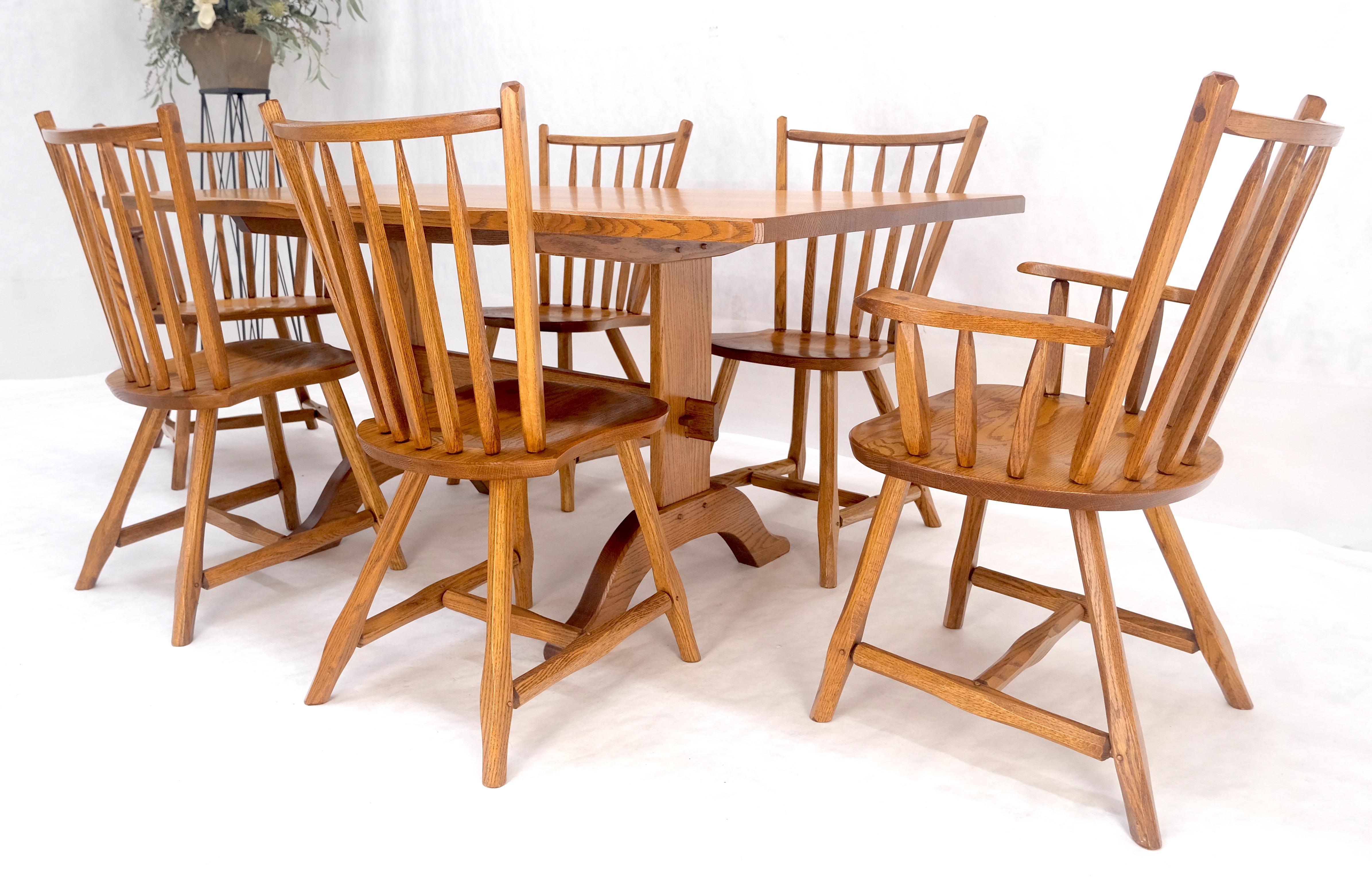 Très belles chaises de salle à manger en chêne massif, toutes articulations chevillées, ensemble de table MINT en vente 3