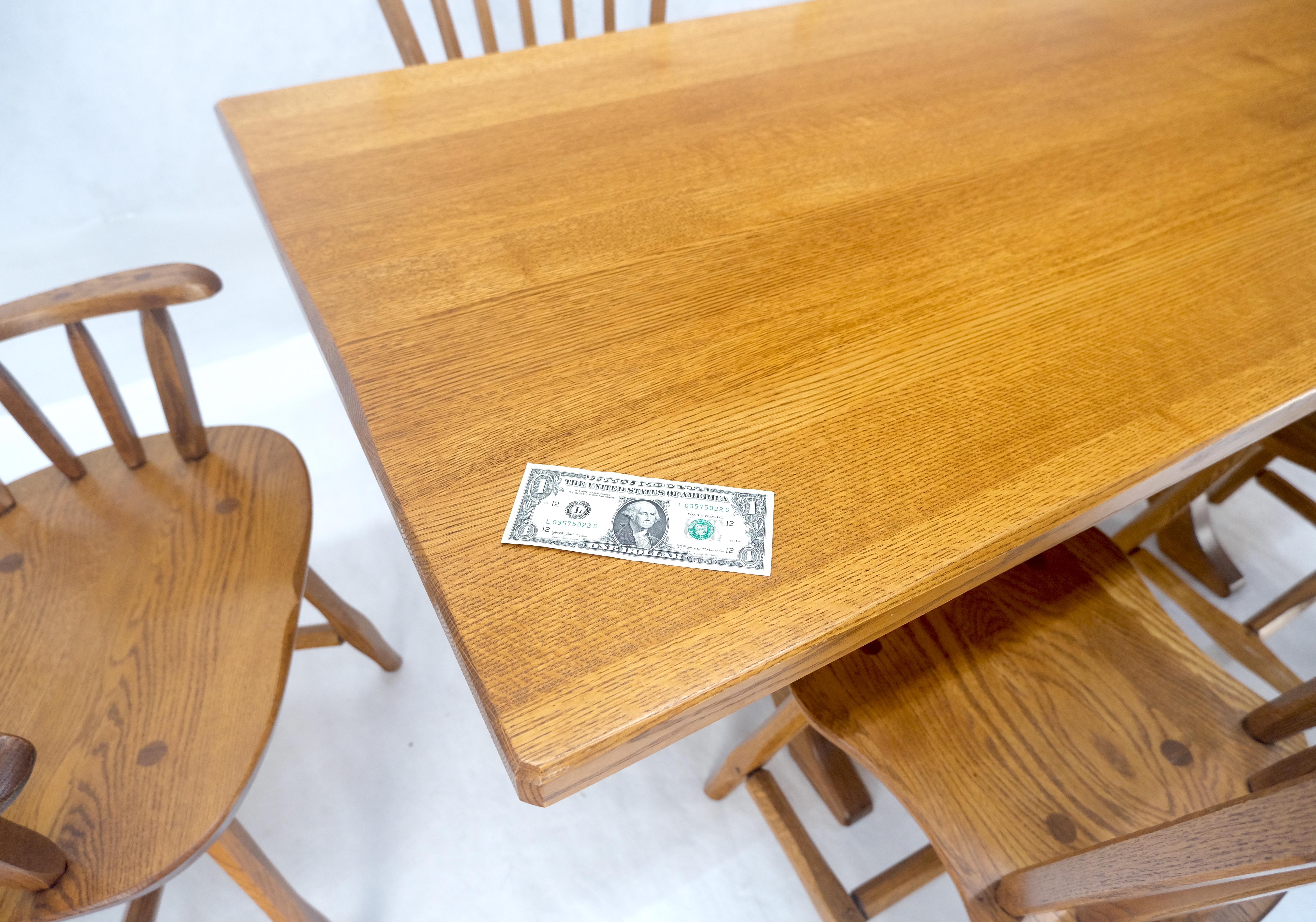 20ième siècle Très belles chaises de salle à manger en chêne massif, toutes articulations chevillées, ensemble de table MINT en vente