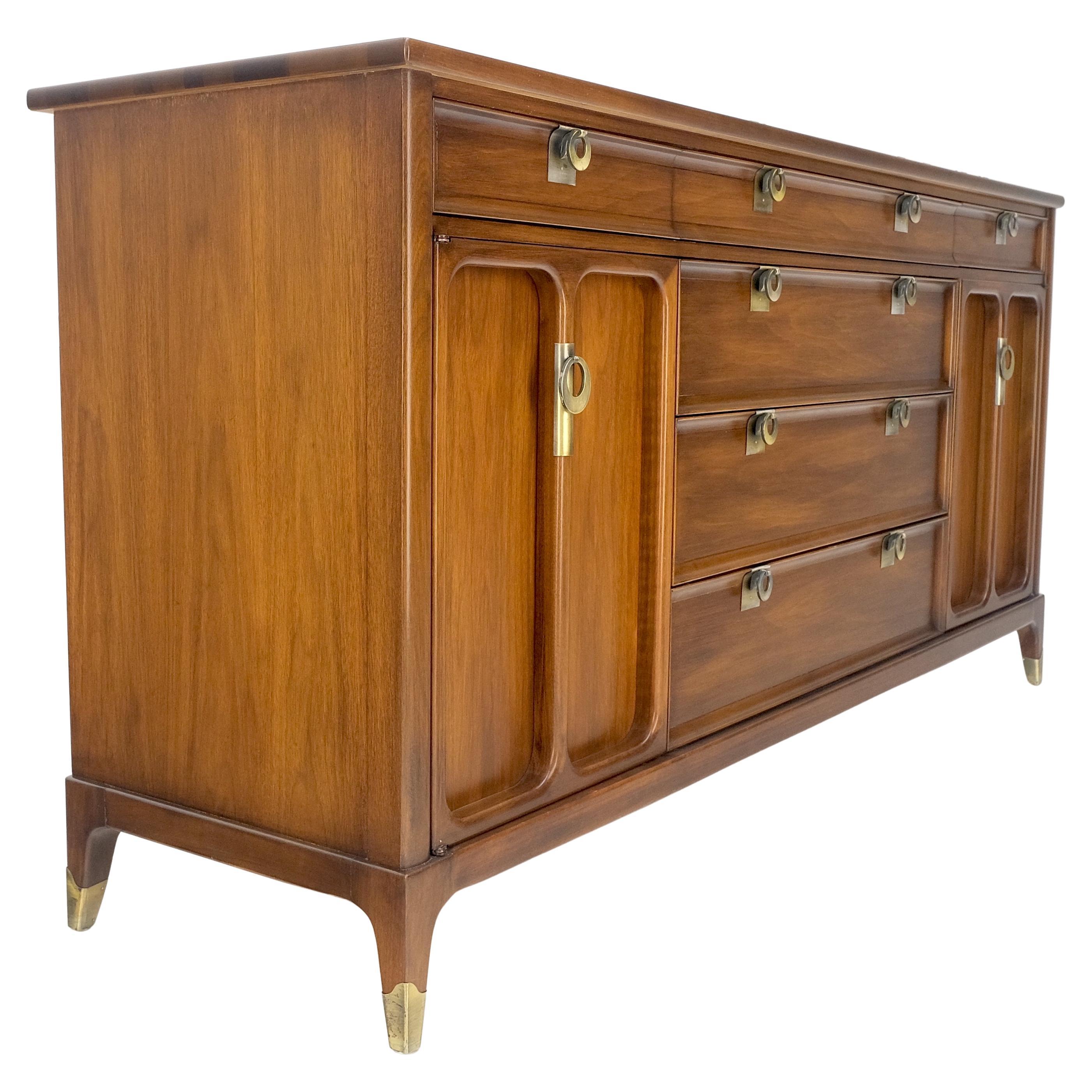 Very Fine American Walnut 6 Drawers 2 Doors Compartment 67" Long Dresser MINT
