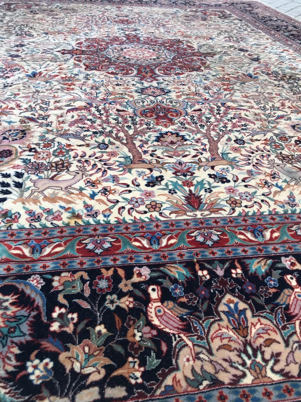 Tappeto di grandi dimensioni in stile Tabriz d'epoca di Bobyrug, molto bello e raffinato in vendita 6