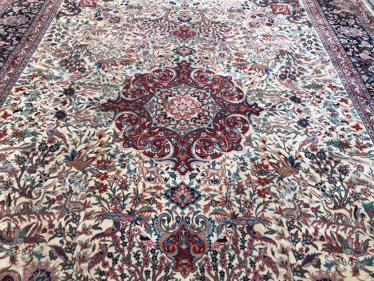 Chinois Bobyrug's Very Fine and Beautiful Large Vintage Tabriz Style Rug (tapis vintage de style Tabriz) en vente