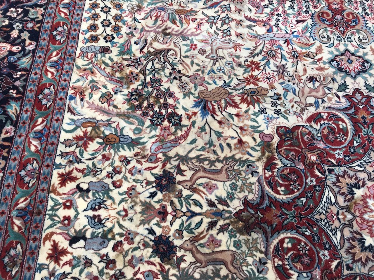 20th Century Bobyrug’s Very Fine and Beautiful Large Vintage Tabriz Style Rug For Sale