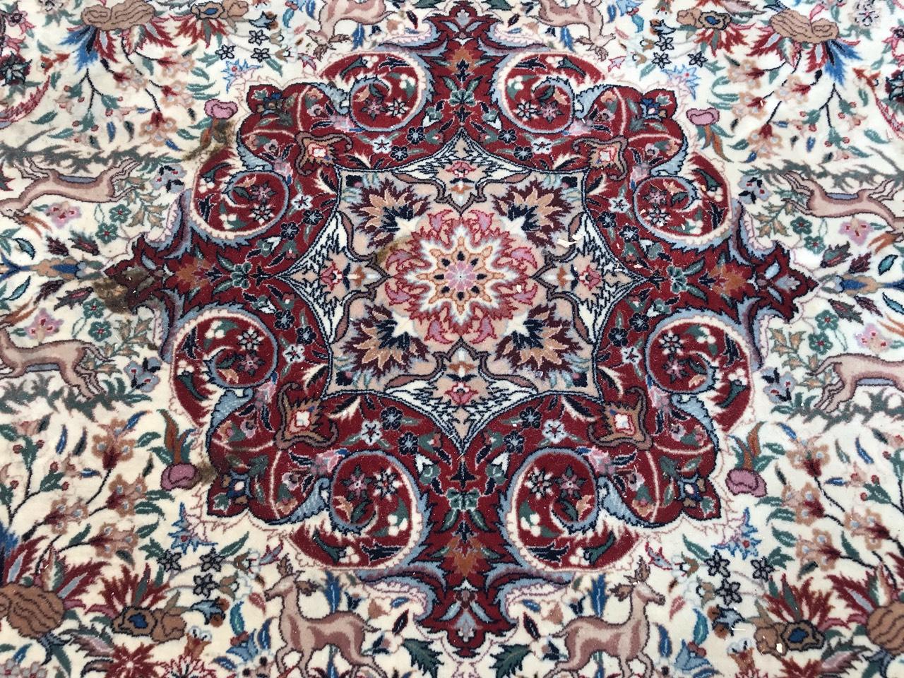 Cotton Bobyrug’s Very Fine and Beautiful Large Vintage Tabriz Style Rug For Sale