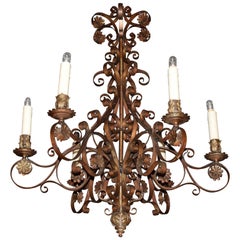 Very Fine and Elegant Baroque Style Iron Chandelier