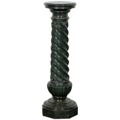 Very Fine and Elegant Green Marble Column Motif Pedestal