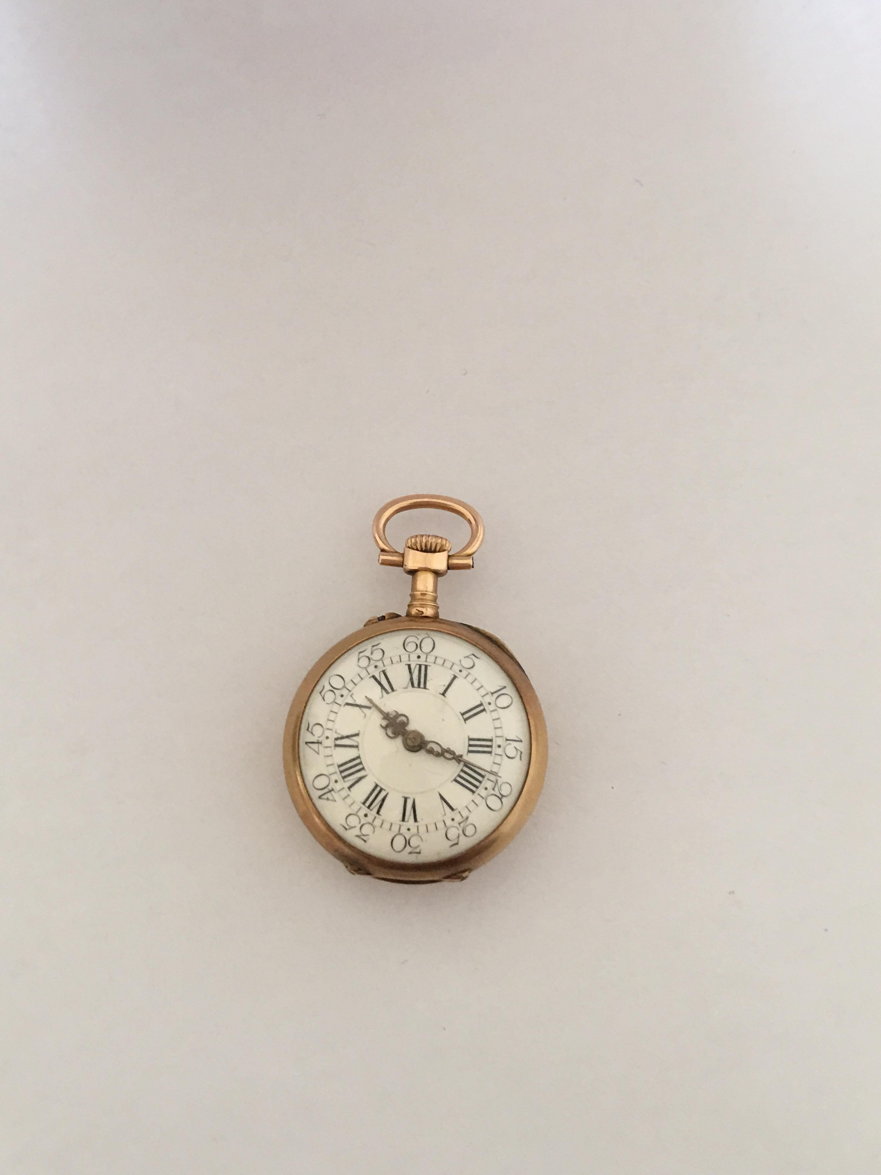 Very Fine and Rare 18 Karat Gold Antique Pocket / Fob Watch For Sale 4