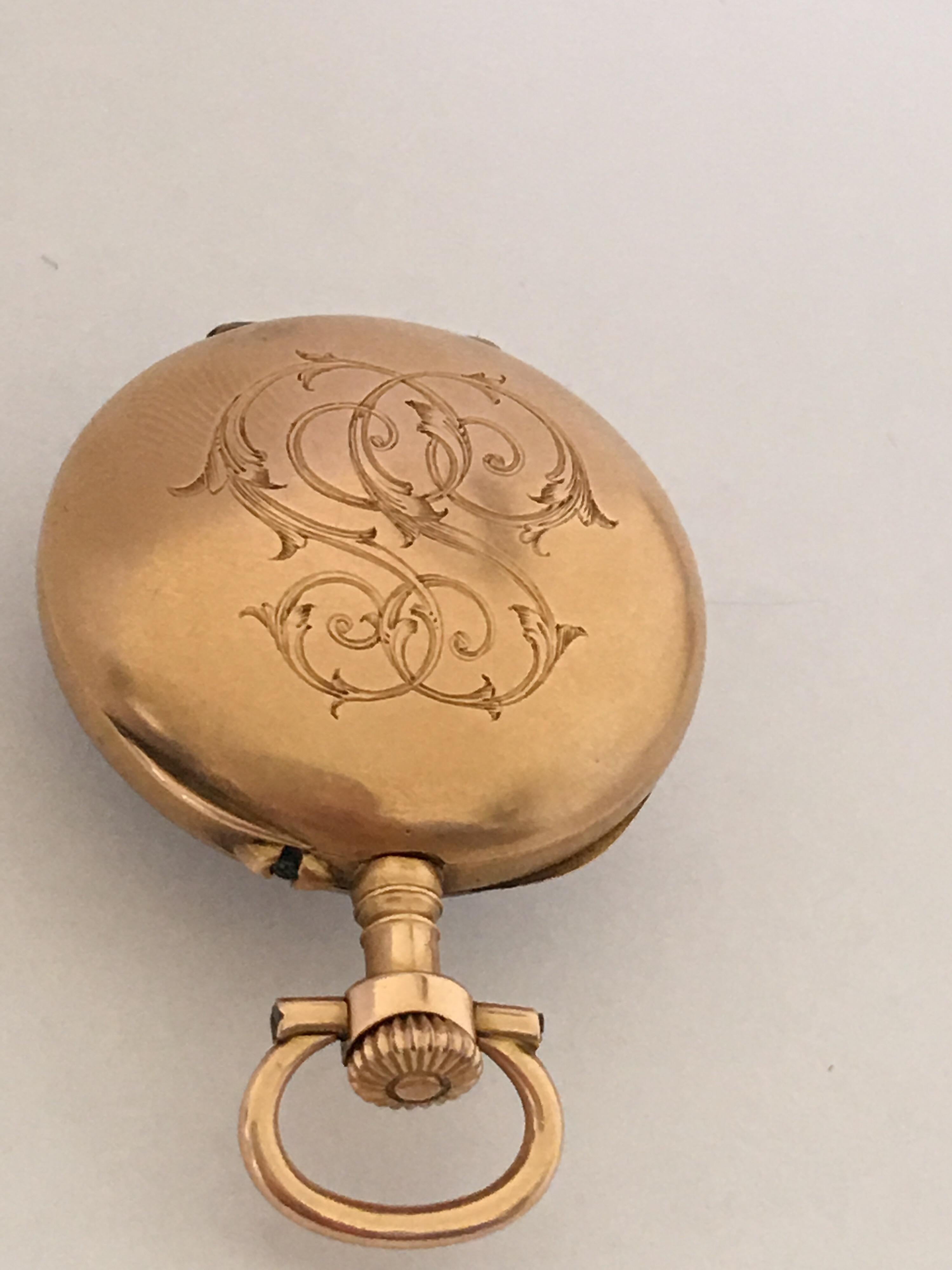 Very Fine and Rare 18 Karat Gold Antique Pocket / Fob Watch For Sale 6