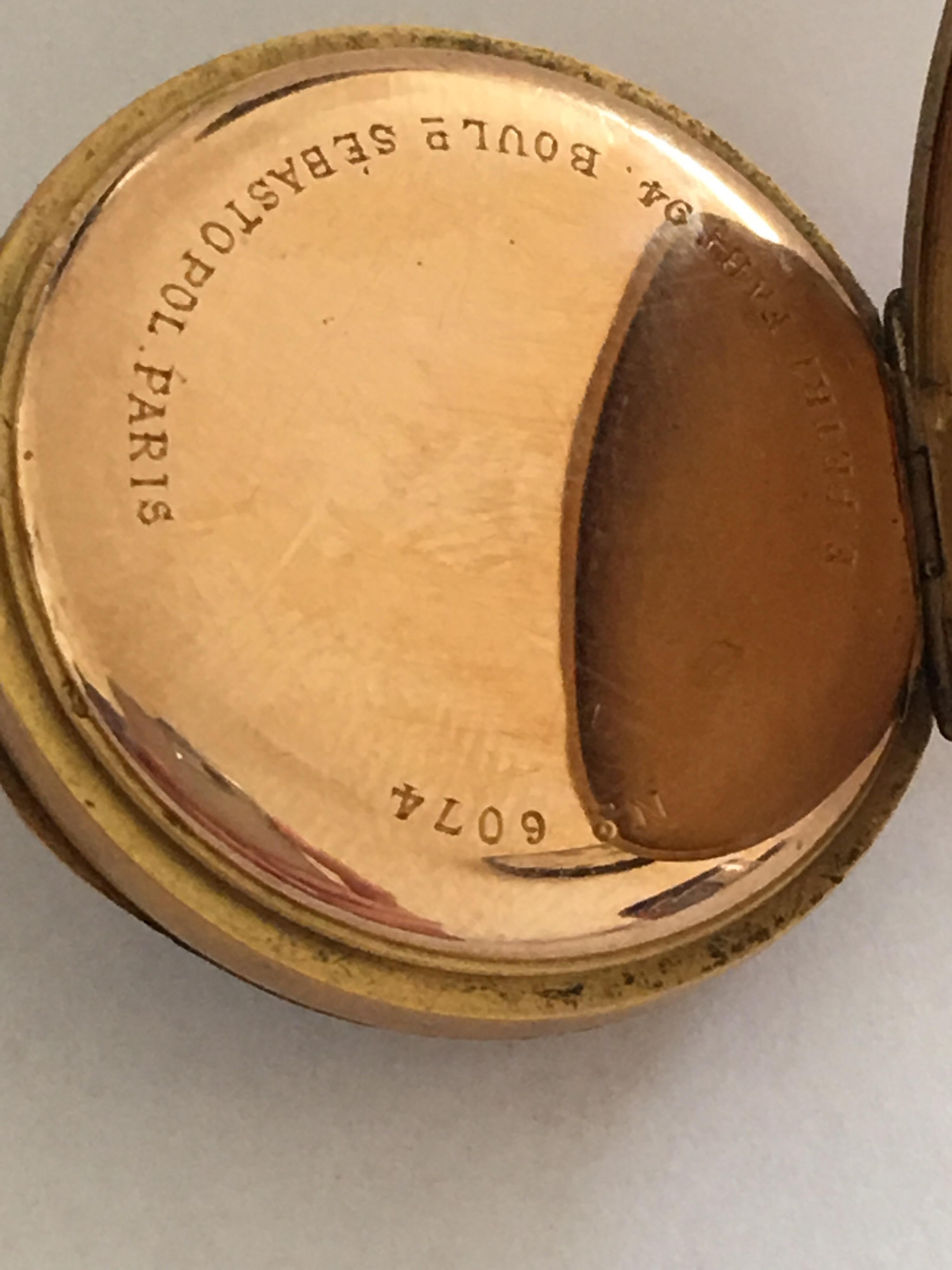Very Fine and Rare 18 Karat Gold Antique Pocket / Fob Watch For Sale 7