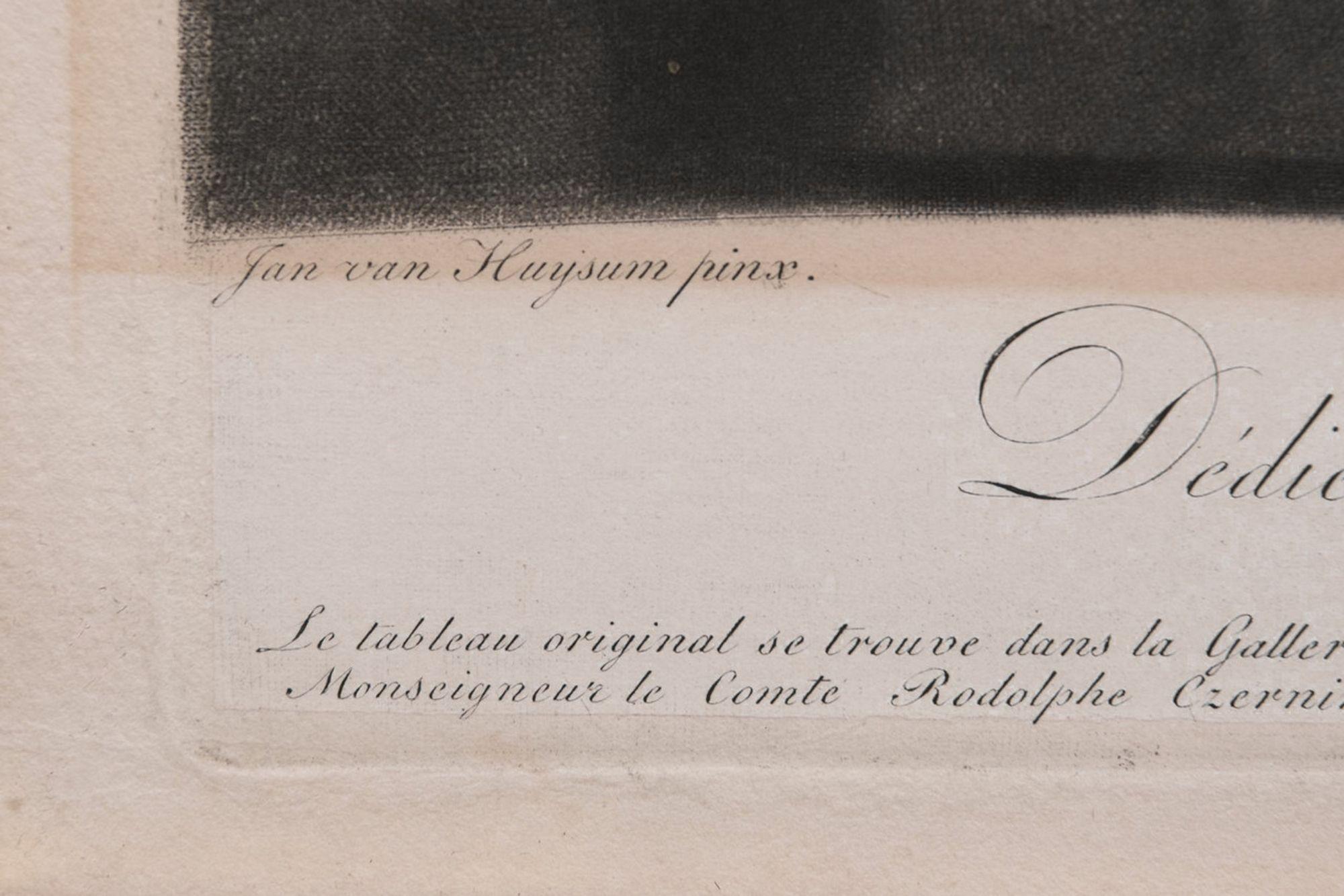 Sehr schönes und seltenes Kupferstichpaar von Pichler nach van Huysum um 1806 im Angebot 4