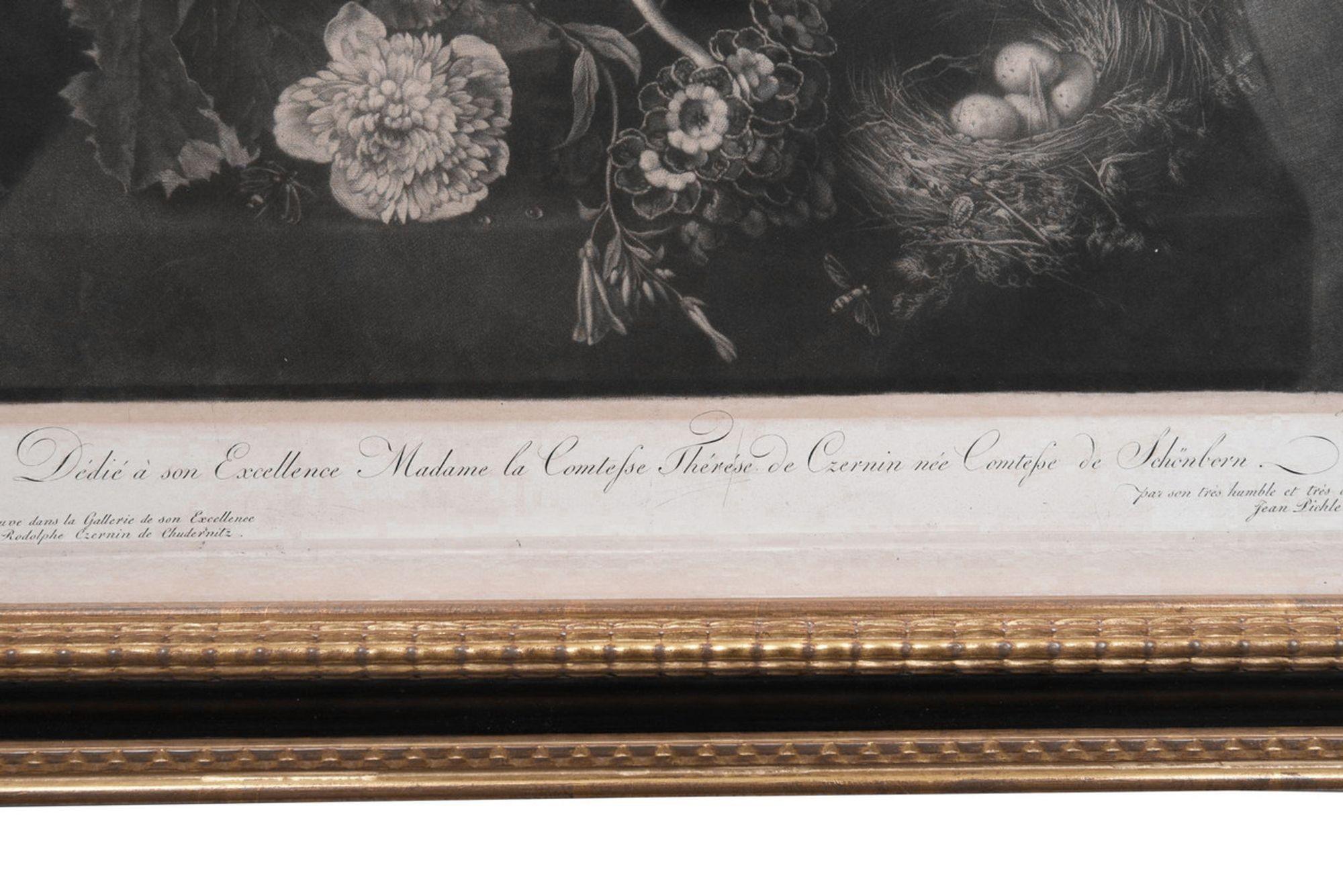 Sehr schönes und seltenes Kupferstichpaar von Pichler nach van Huysum um 1806 im Angebot 6