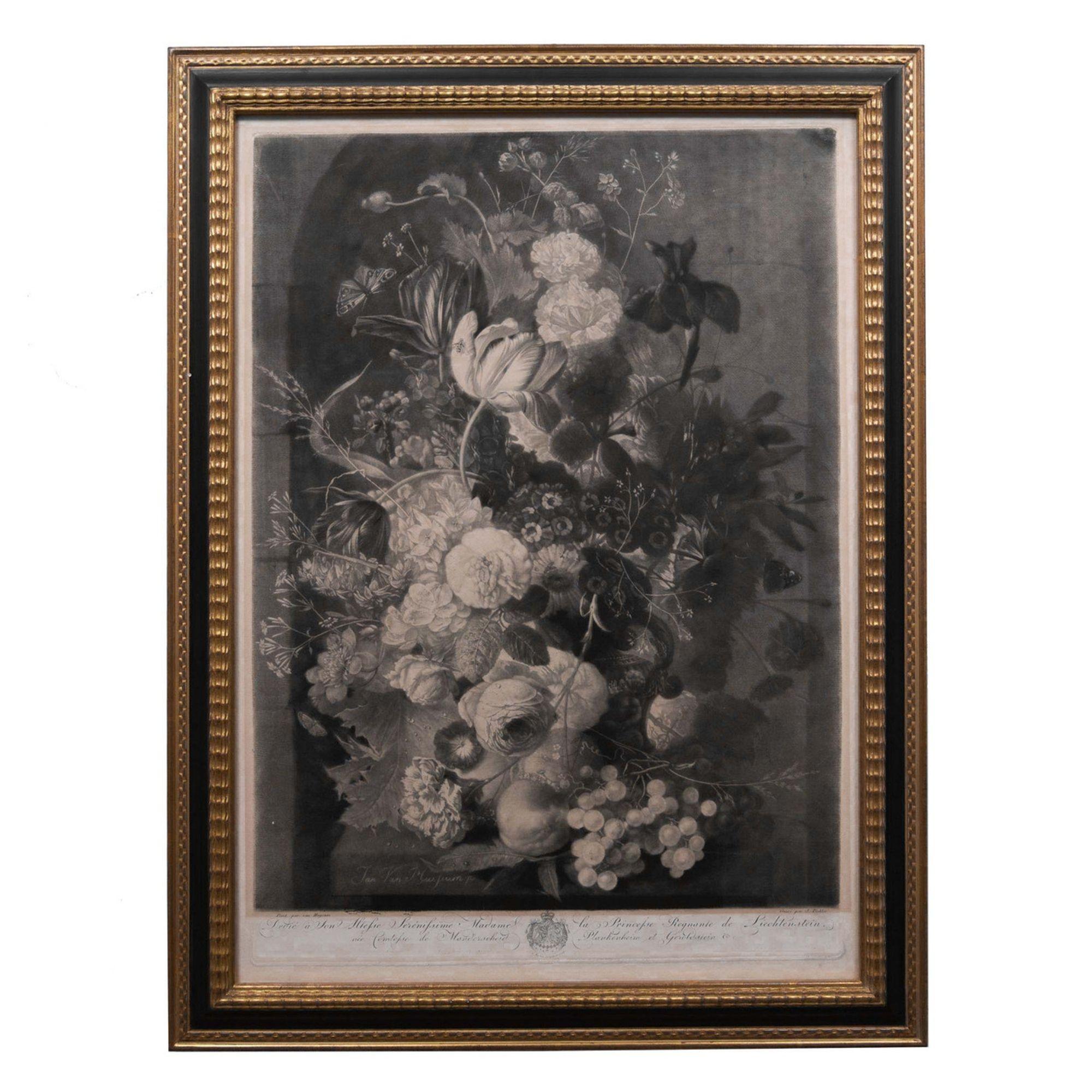 Sehr schönes und seltenes Kupferstichpaar von Pichler nach van Huysum um 1806 (Österreichisch) im Angebot
