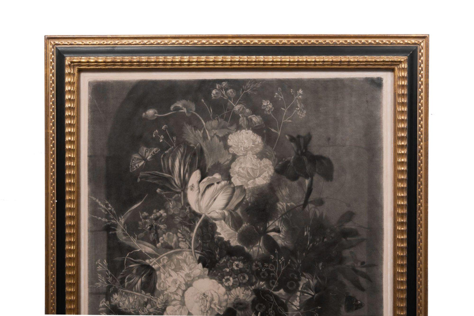 Sehr schönes und seltenes Kupferstichpaar von Pichler nach van Huysum um 1806 im Angebot 1