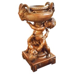 Antique Very Fine and Unusual Figural Planter Featuring a Group of Cherubs