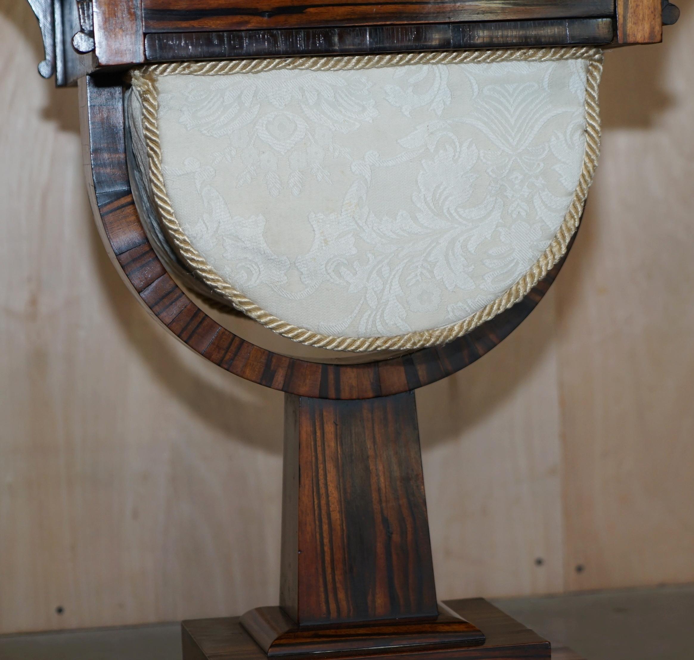 Very Fine Antique circa 1810-1820 Regency Coromandel Workbox / Sewing Table For Sale 7