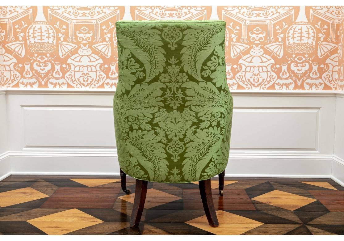 Very Fine Antique Custom Silk Damask Armchair For Sale 2
