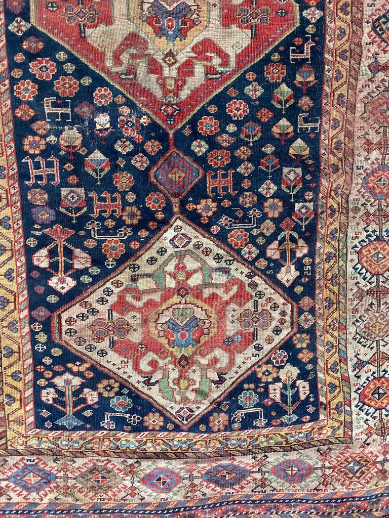 Very Fine Antique Ghashghai Rug For Sale at 1stDibs