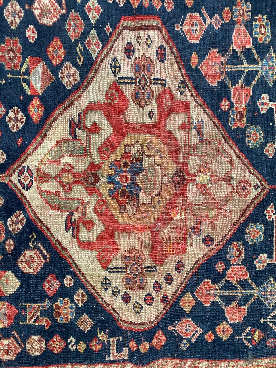 Hand-Knotted Very Fine Antique Ghashghai Rug