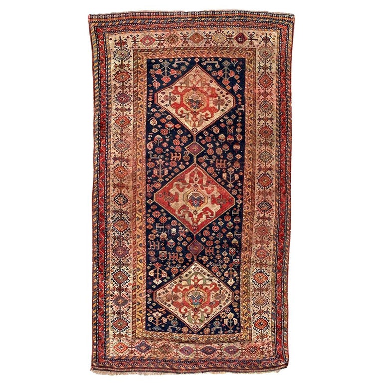 Very Fine Antique Ghashghai Rug For Sale at 1stDibs