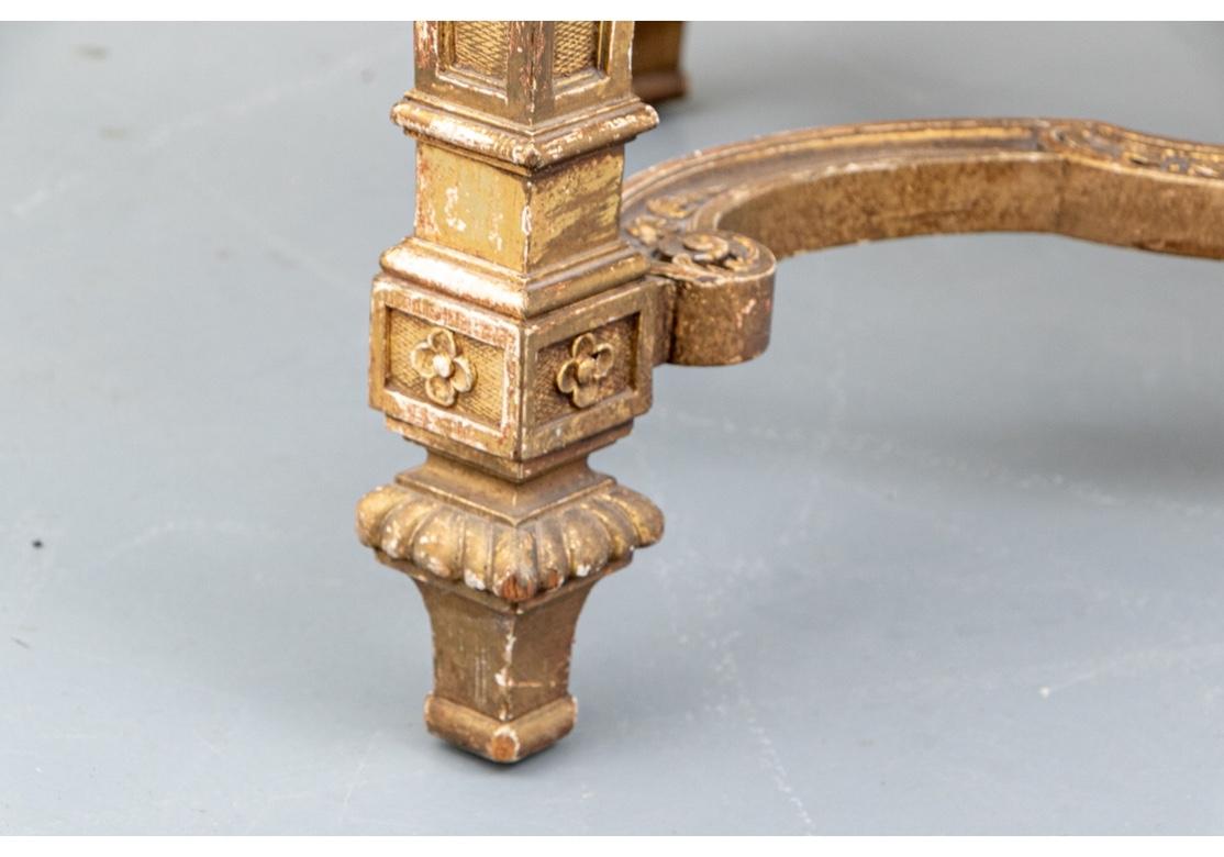 European Very Fine Antique Neoclassical Gilt Marble Top Center Table For Sale