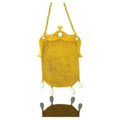 Very Fine Antique Purse 13.5 cts. with fine Australian Opals & Diamonds  1890