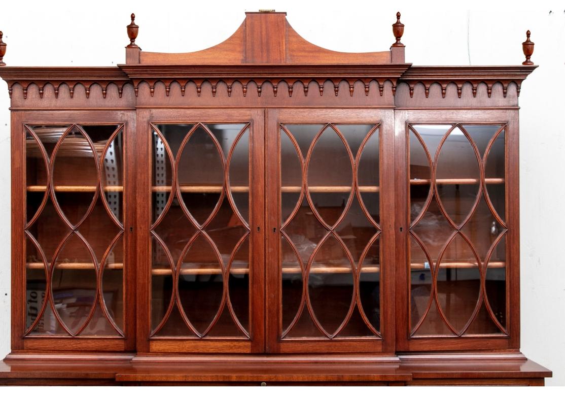 Very Fine Antique Secretary Bookcase with Brass Eagle Crest In Fair Condition For Sale In Bridgeport, CT