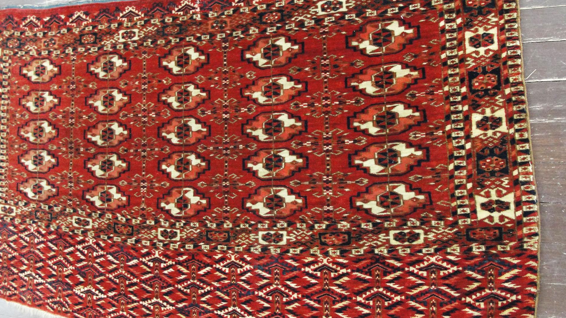 Hand-Knotted Very Fine Antique Tekke Turkomen Rug, circa1900 For Sale