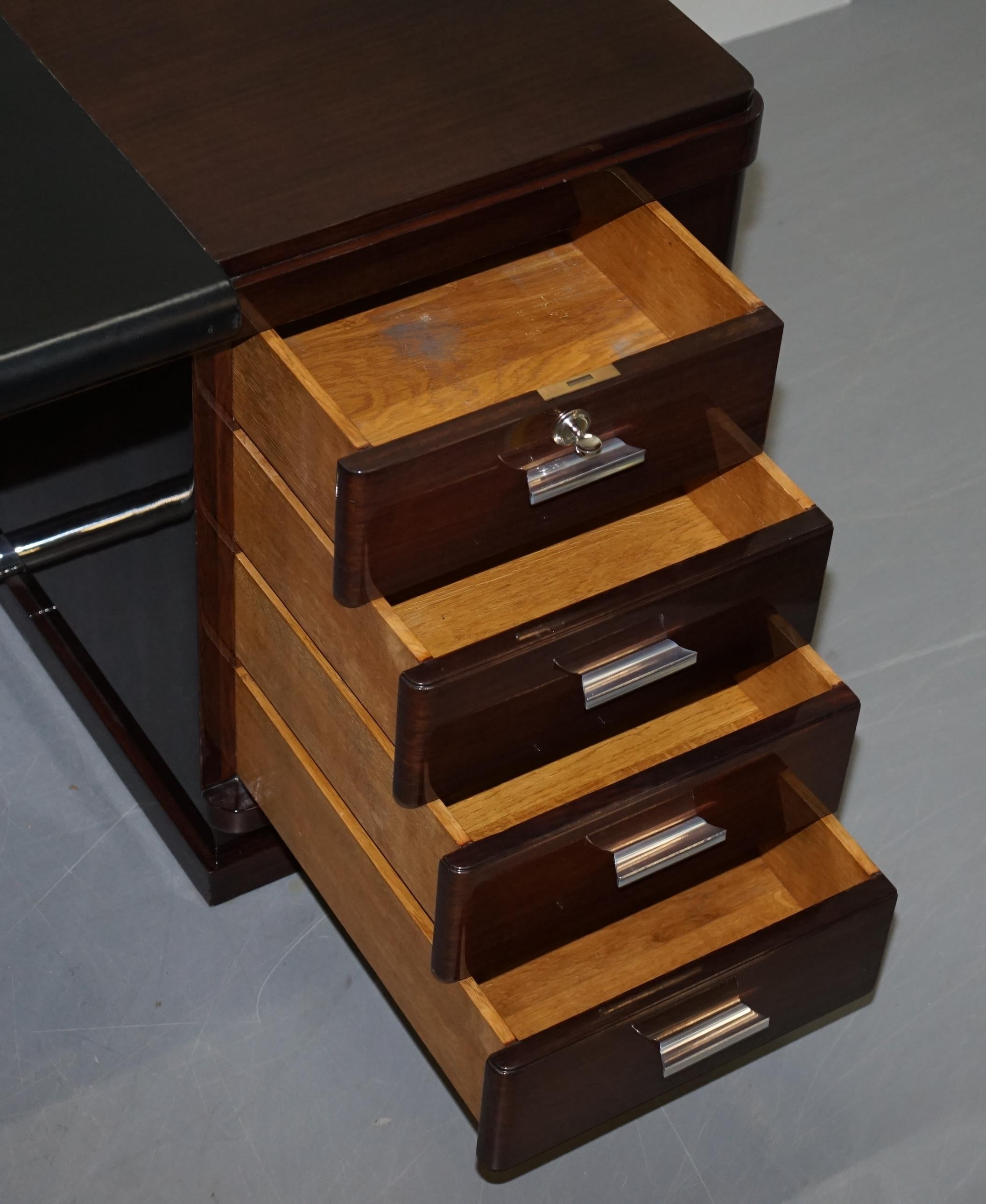 Very Fine Art Deco Hardwood Desk Bought from Galerie Jacques Lacoste, Paris 10