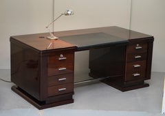 Très beau bureau Art Déco en bois de feuillus acheté à la Galerie Jacques Lacoste, Paris