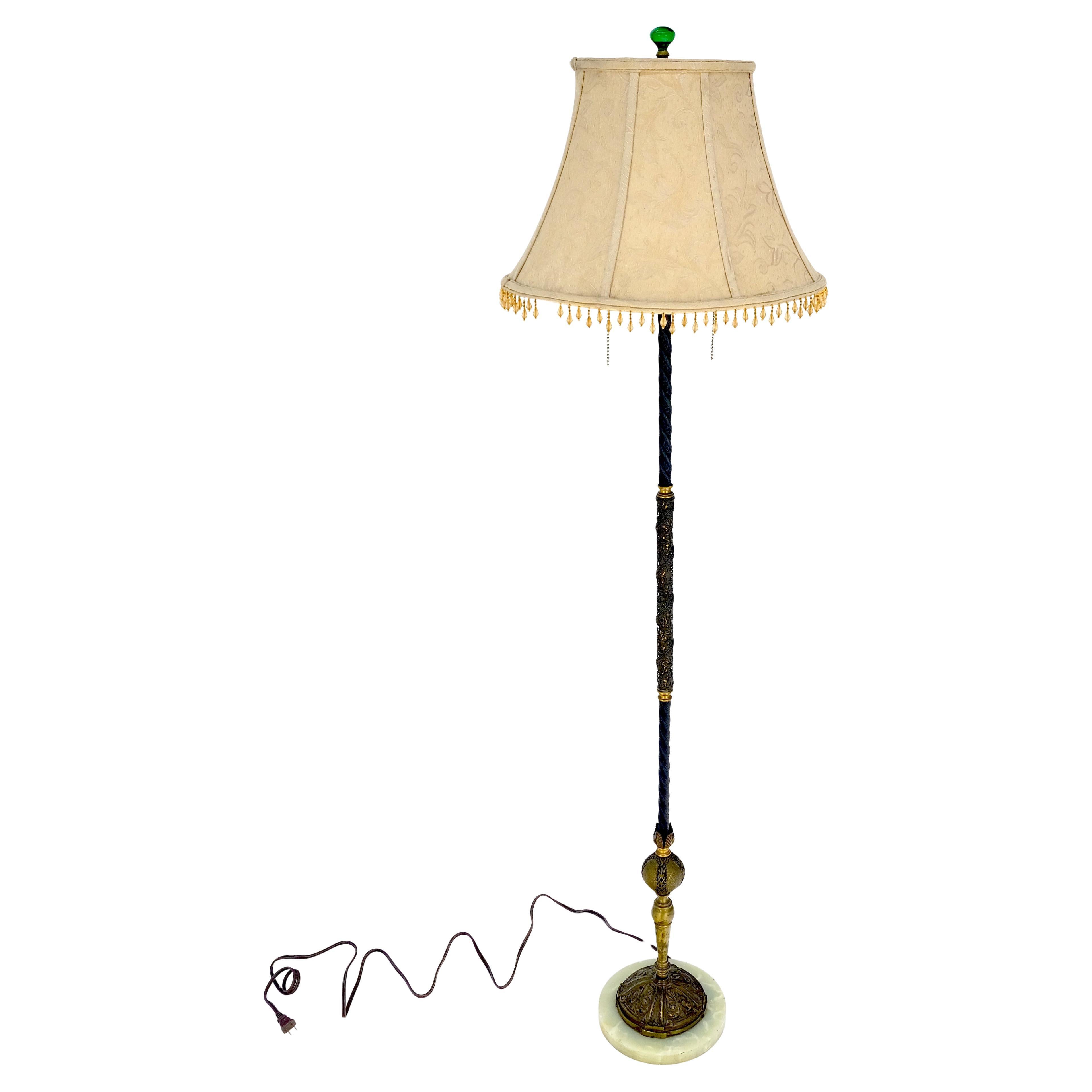 Very Fine Art Deco Style c1920s Onyx Base Floor Lamp in vendita