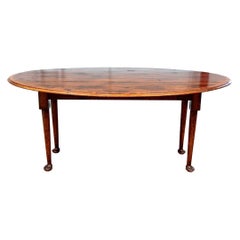 Vintage Very Fine Banded English Oak Drop-Leaf Table