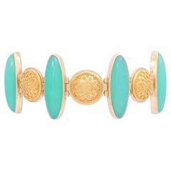 Very Fine Bracelet with Chrysoprase and Granulation