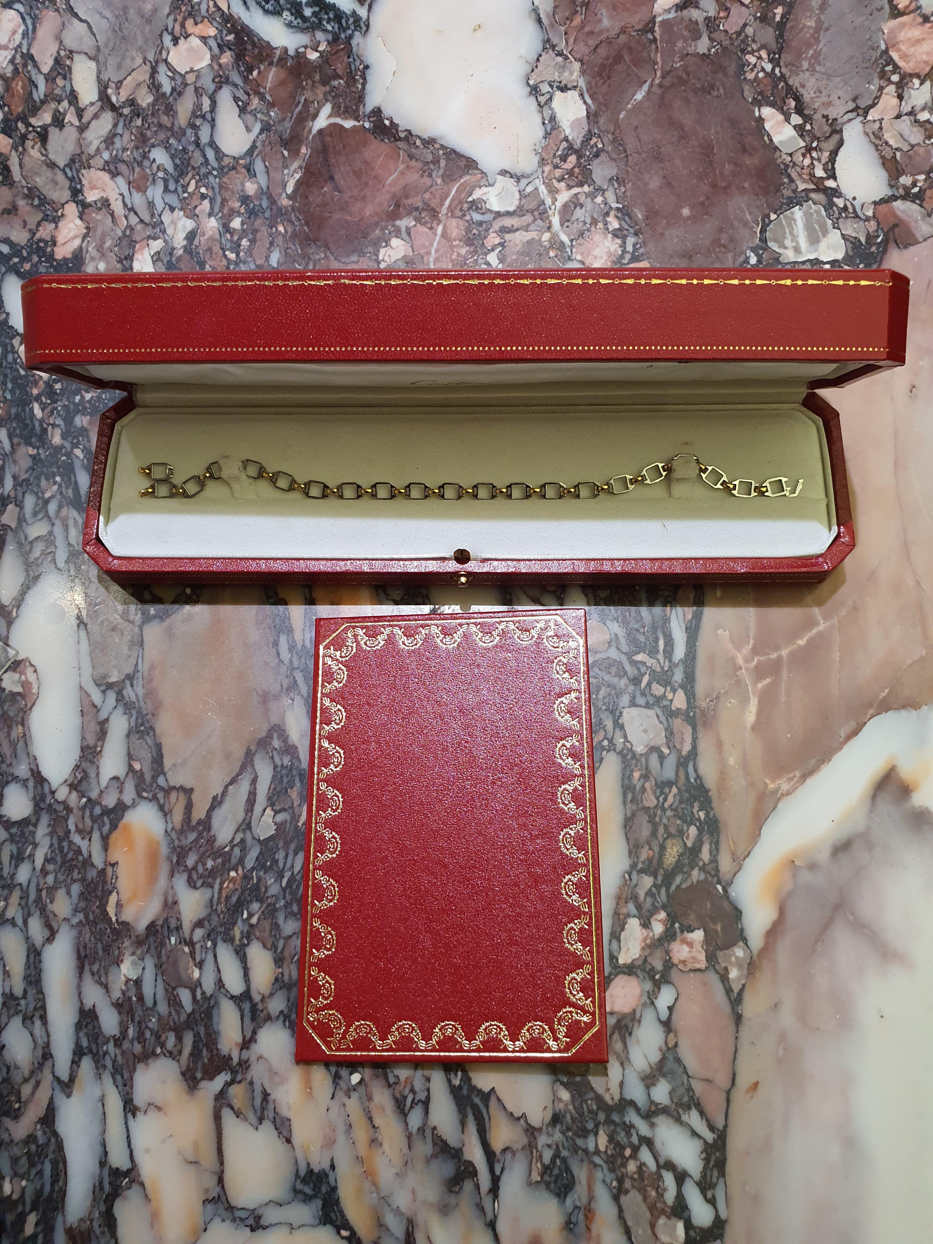 Artist Very Fine Cartier Santos Gold or Stainless Steel Chain Bracelet