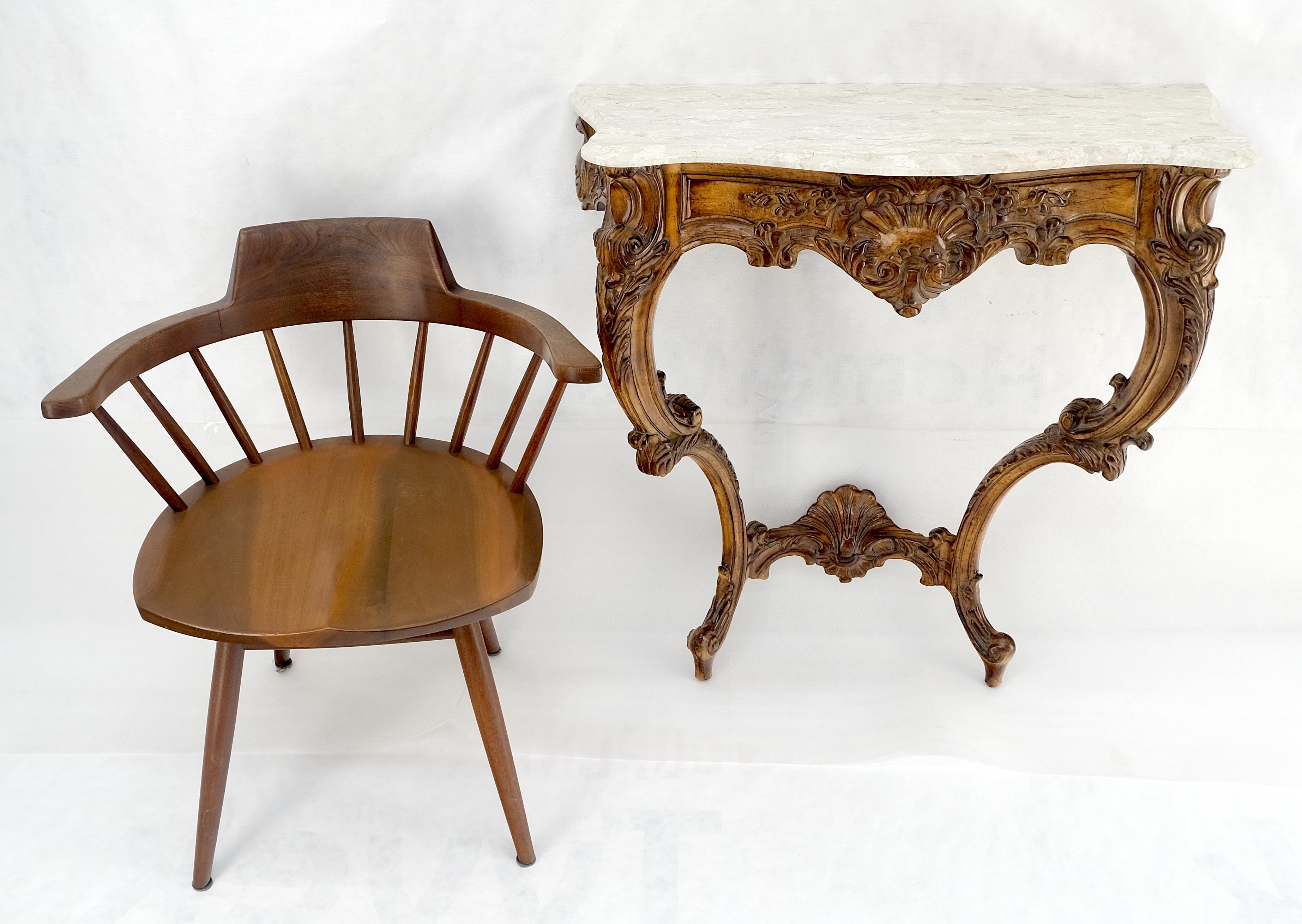 Very Fine Carved Beige Marble Top Italian Console Hall Table MINT! For Sale 7