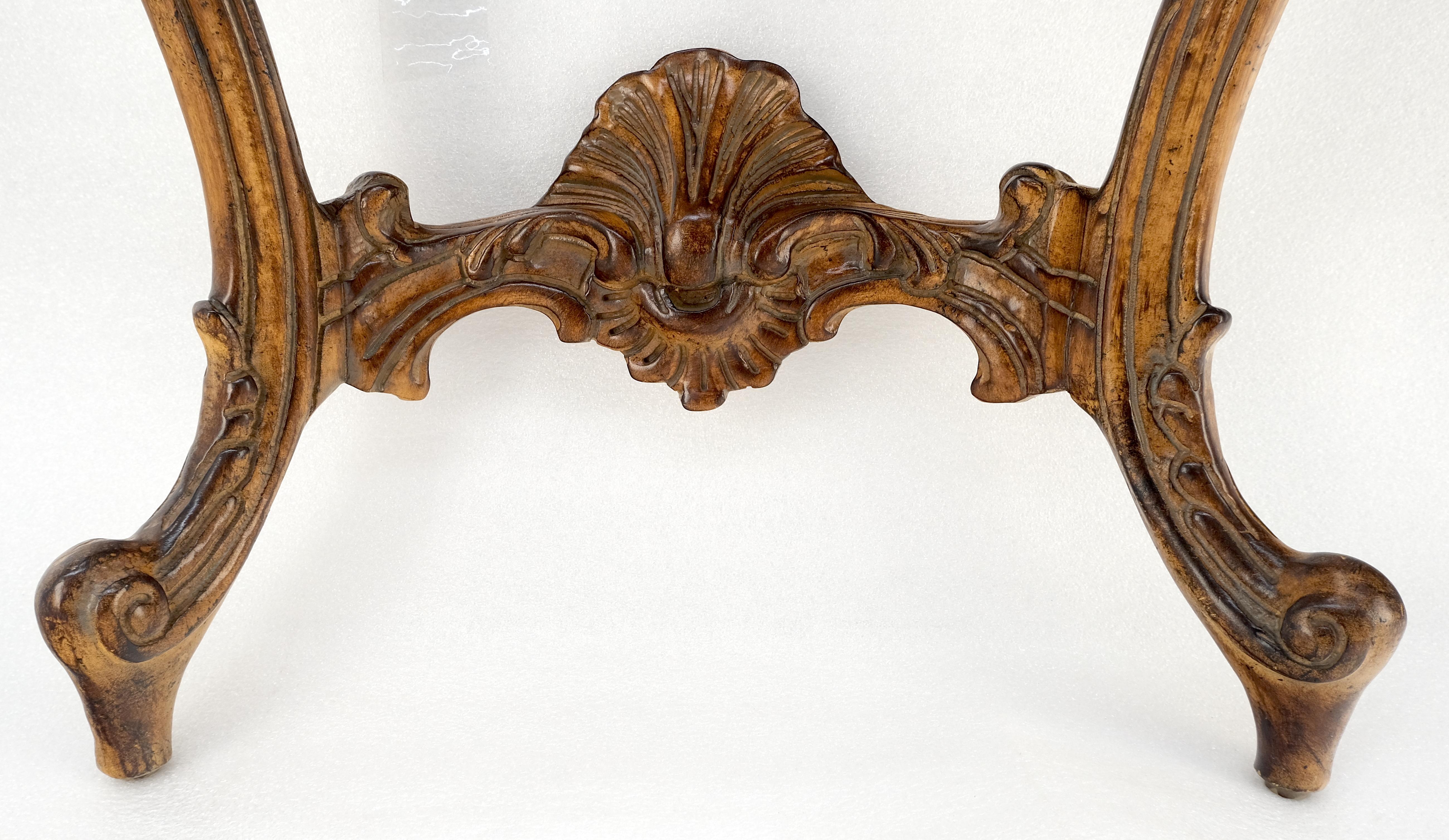 Mid-Century Modern Very Fine Carved Beige Marble Top Italian Console Hall Table MINT! For Sale