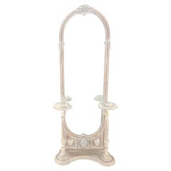 Very Fine Carved & Gilt Wood Pier Mirror Built in Pedestals Flower Stands MINT!