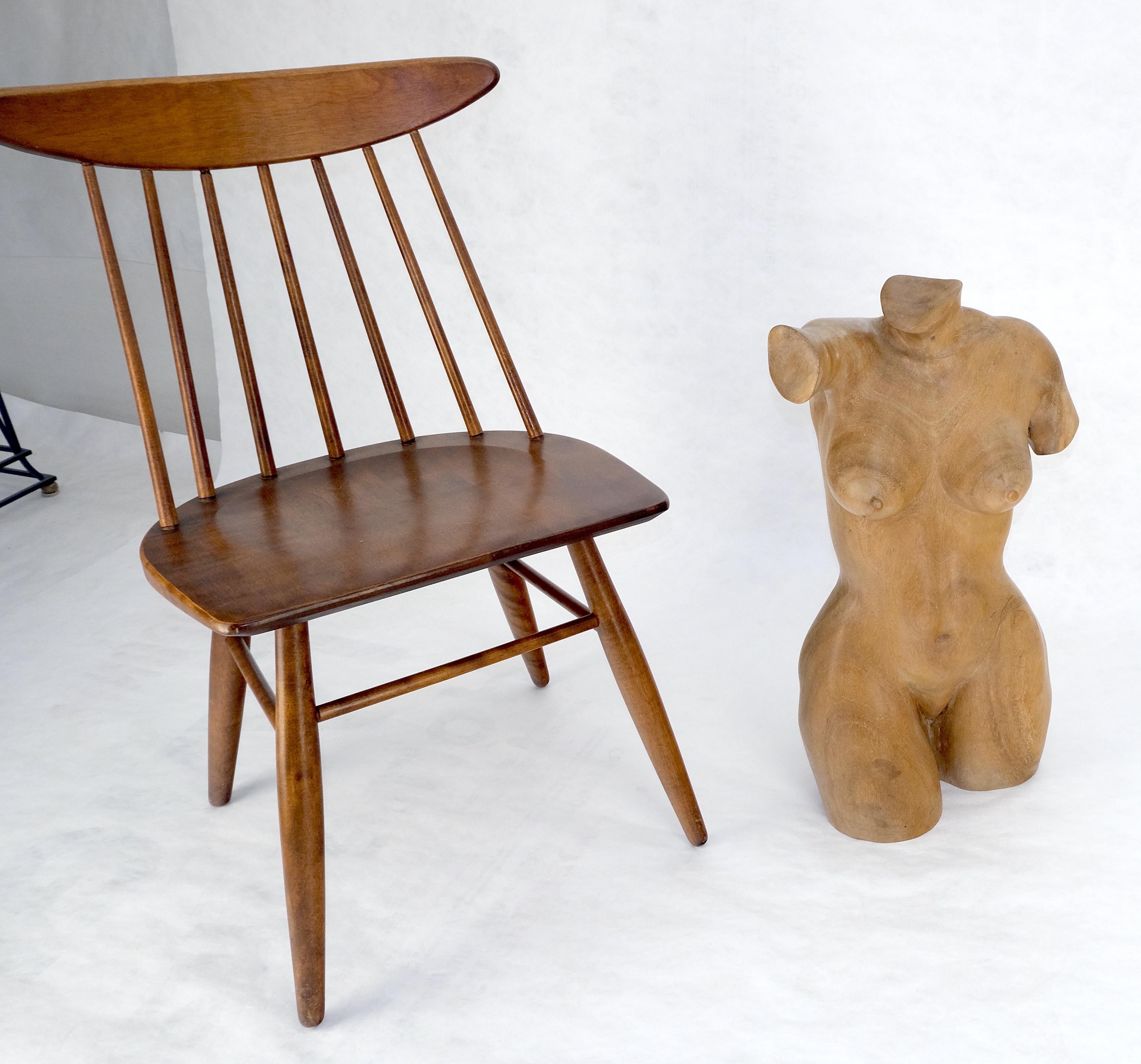Scultura in legno di mango oliato molto fine di un busto femminile nudo MINT in vendita 3