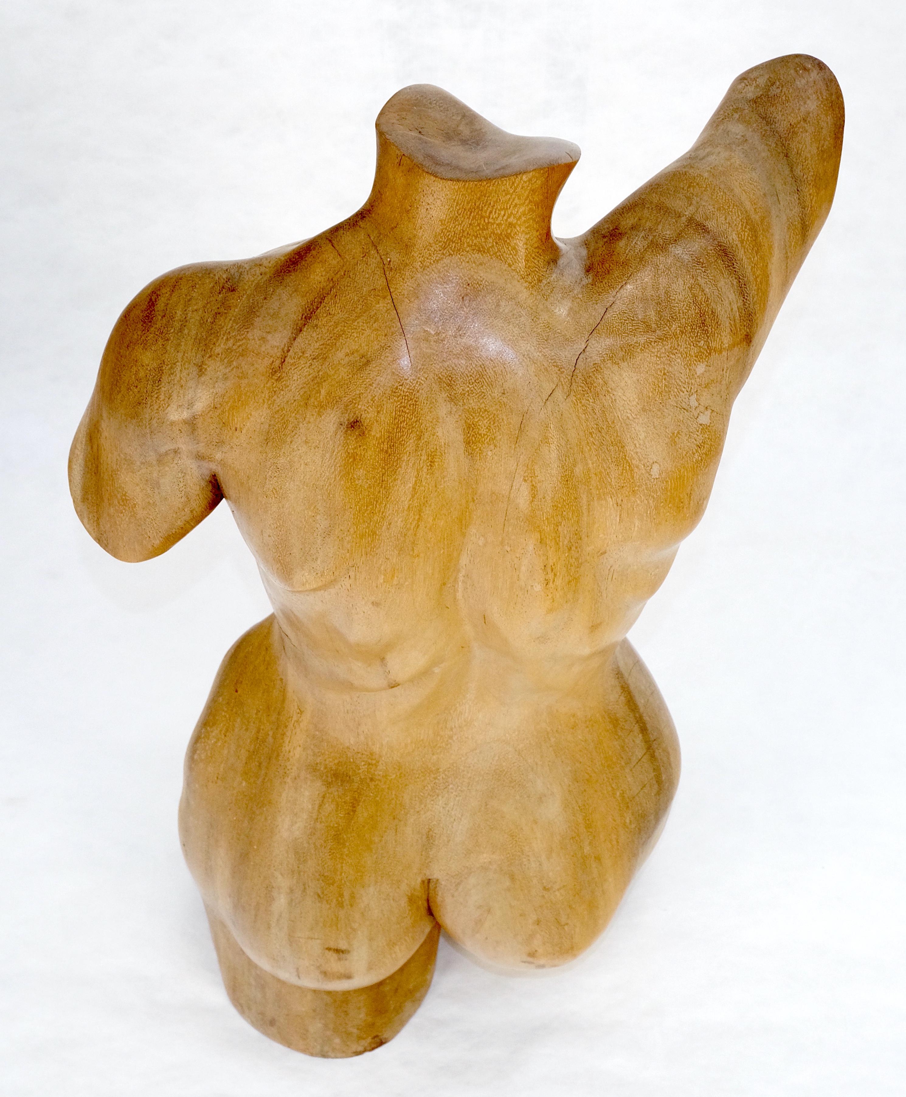 Scultura in legno di mango oliato molto fine di un busto femminile nudo MINT in vendita 4